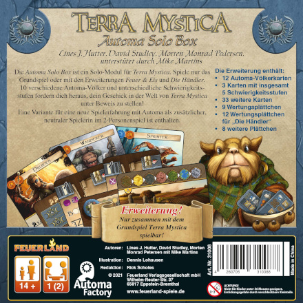 Terra Mystica Automa Solo Box, Feuerland Spiele